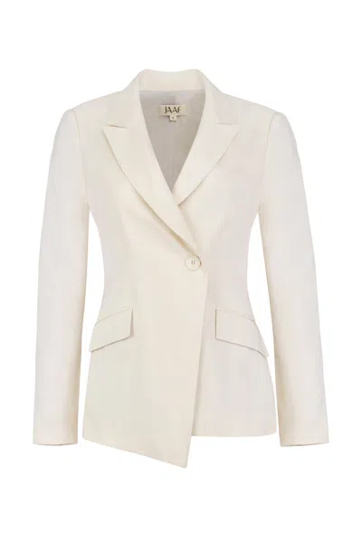 Jaaf Tailored Asymmetric Blazer In Sandy Beige