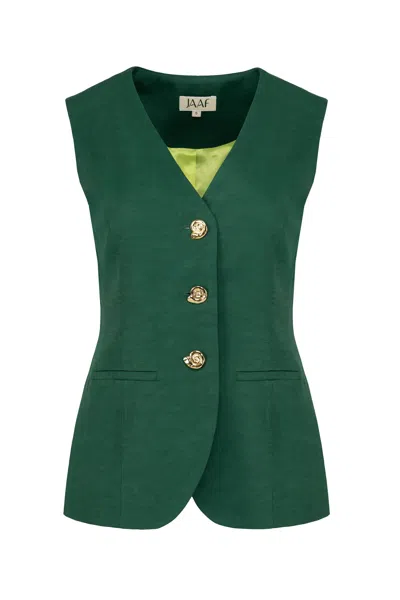 Jaaf Women's Tailored Vest In Lush Green
