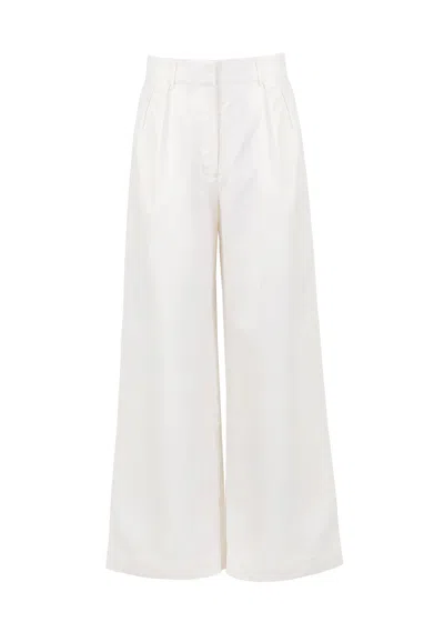 Jaaf Women's Wide-leg Cropped Pants In Pearl White