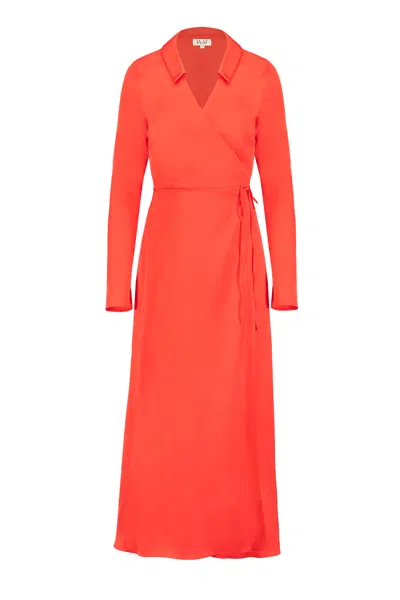Jaaf Women's Wrap Midi Dress In Cherry Red