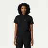Jaanuu 1-pocket Classic Banded Collar Scrub Top In Black