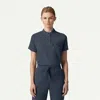 Jaanuu 1-pocket Classic Banded Collar Scrub Top In Blue