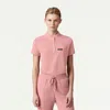 Jaanuu 1-pocket Classic Banded Collar Scrub Top In Pink