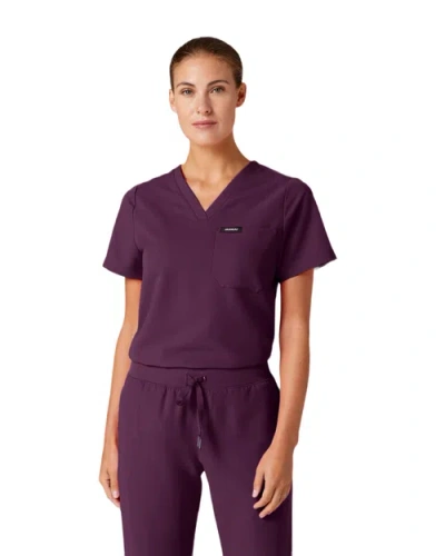 Jaanuu 1-pocket Classic V-neck Scrub Top In Purple