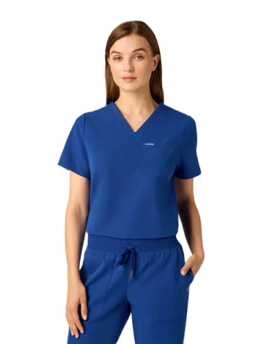 Jaanuu 1-pocket Classic V-neck Scrub Top In Blue