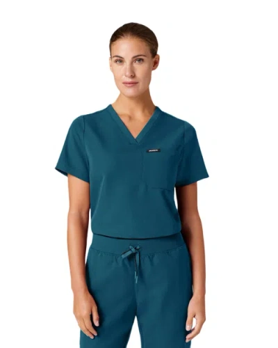 Jaanuu 1-pocket Classic V-neck Scrub Top In Blue