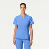 Jaanuu 2-pocket Tailored V-neck Scrub Top In Blue