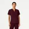 Jaanuu 2-pocket Tailored V-neck Scrub Top In Burgundy