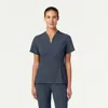 Jaanuu 2-pocket Tailored V-neck Scrub Top In Gray