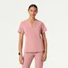 Jaanuu 2-pocket Tailored V-neck Scrub Top In Pink