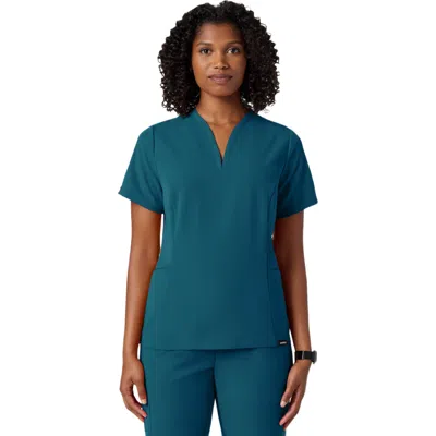 Jaanuu 2-pocket Tailored V-neck Scrub Top In Blue