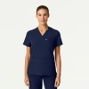 Jaanuu 3-pocket Classic Notched V-neck Scrub Top In Blue