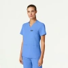 Jaanuu 3-pocket Slim Notched V-neck Scrub Top In Blue