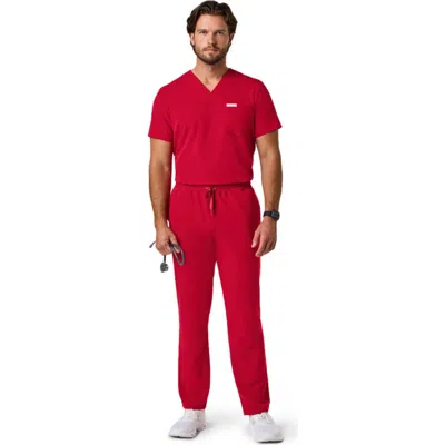 Jaanuu 5-pocket Scrub Set In Red