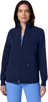 Jaanuu 6-pocket Classic Scrub Jacket In Blue