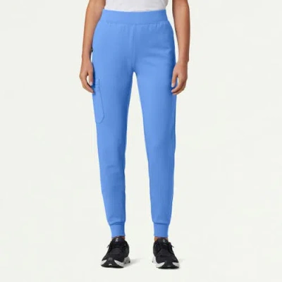 Jaanuu 6-pocket Slim Knit Scrub Jogger In Blue