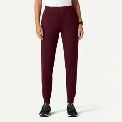 Jaanuu 6-pocket Slim Knit Scrub Jogger In Brown