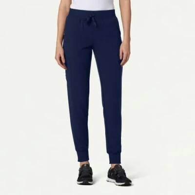 Jaanuu 6-pocket Slim Mid-rise Scrub Jogger In Blue