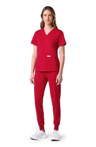 Jaanuu 6-pocket Scrub Set In Red