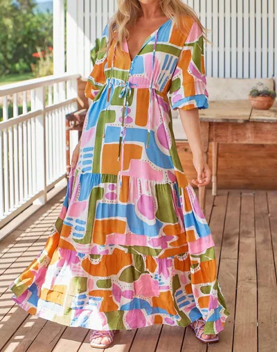 Jaase Abstract Maxi Dress In Multicolor