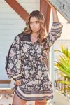 Jaase Adele Print Olivia Mini Dress