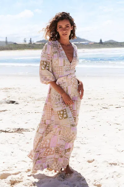 Jaase Bonnie Maxi Dress Jupiter Print Pink