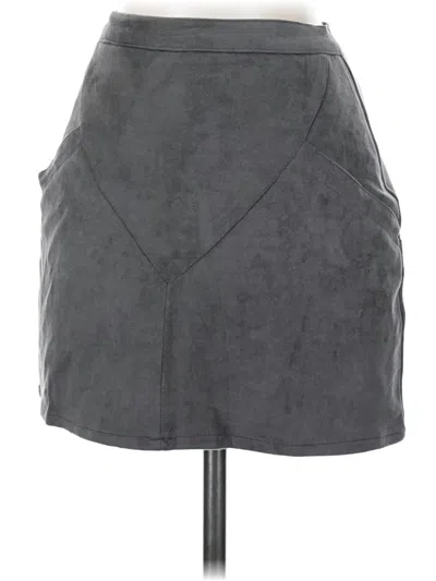 Pre-owned Jaase Faux Leather Skirt In Gray