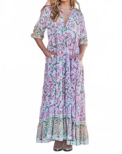Jaase Floral Maxi Dress In Pink/purple/green In Blue