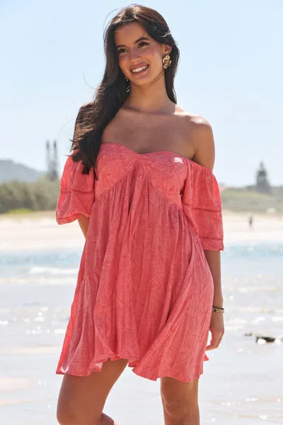 Jaase Little Bow Print Wattle Mini Dress