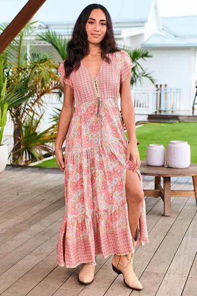 Jaase Melissa Maxi Dress Juliets Garden Print Pink