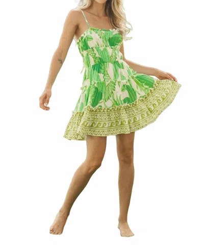 Jaase Palmetto Print Wilde Mini Dress In Green