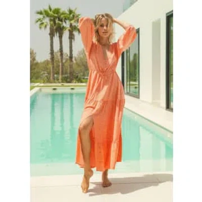 Jaase Peach Paradise Ebony Dress In Orange