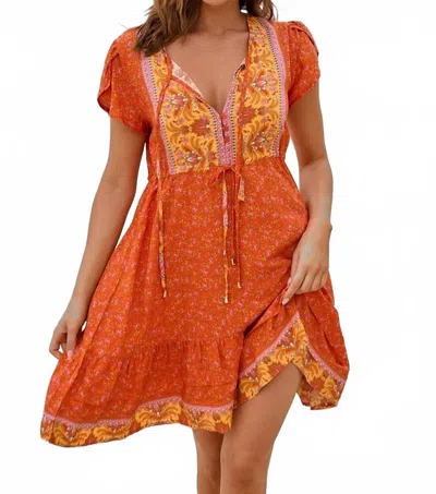 Jaase Summer Solstice Faithful Mini Dress In Orange