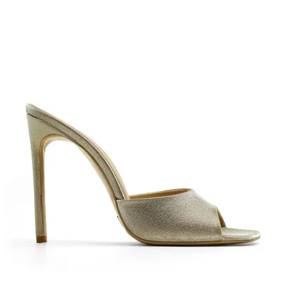 Jabotter Women's Malvina High-heeled Gold Glitter Slides
