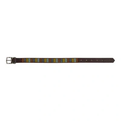 Jabulani Beaded Leather Dog Collar - Mountain Stream