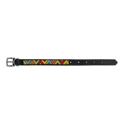Jabulani Beaded Leather Dog Collar - Pop Art