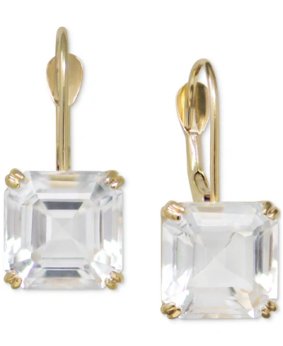 Jac + Jo By Anzie White Topaz Ascher-cut Leverback Earrings (4-1/4 Ct. T.w.) In 14k Gold