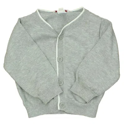 Pre-owned Jacadi Kids' Boys Grey White Cardigan