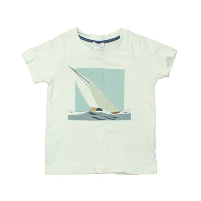 Pre-owned Jacadi Kids' Boys White Sailboat T-shirt In Multi