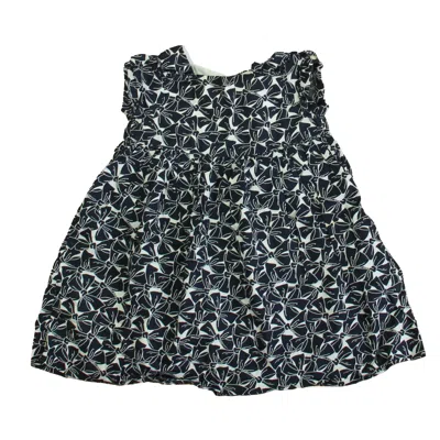 Jacadi Kids' Girls Navy White Dress In Blue