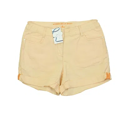 Pre-owned Jacadi Kids' Girls Peach White Stripes Cargo Shorts In Multi