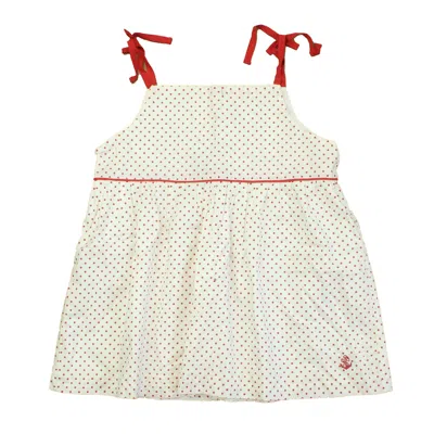 Pre-owned Jacadi Kids' Girls White Red Polka Dots Tank Top In Multi