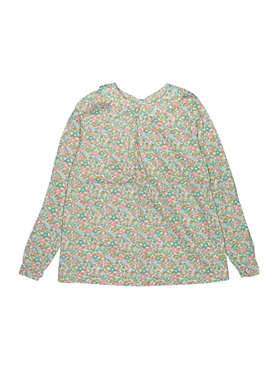 Pre-owned Jacadi Kids' Long Sleeve Blouse In Green