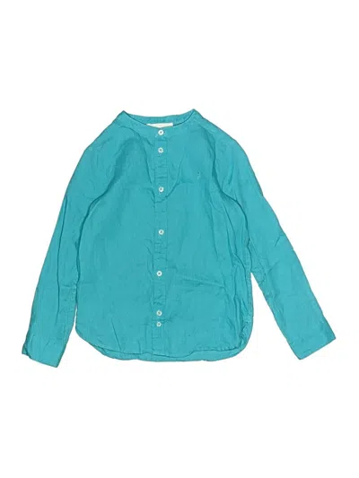 Pre-owned Jacadi Kids' Long Sleeve Button Down Shirt In Teal