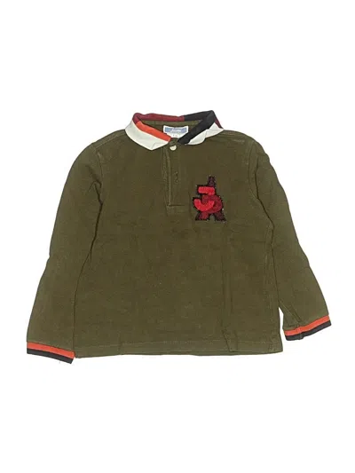 Pre-owned Jacadi Kids' Long Sleeve Top Green Collared Neckline Tops