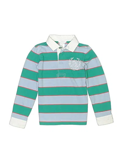 Pre-owned Jacadi Kids' Long Sleeve Top Teal Collared Neckline Tops