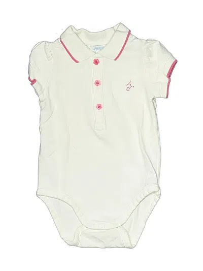 Pre-owned Jacadi Babies' Short Sleeve Onesie In White