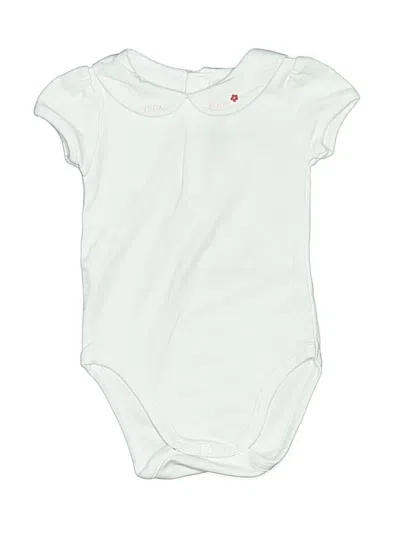 Pre-owned Jacadi Babies' Short Sleeve Onesie In White