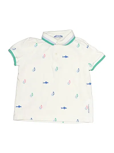 Pre-owned Jacadi Kids' Short Sleeve Top Ivory Collared Neckline Tops