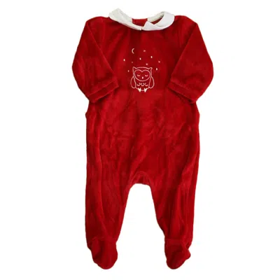Jacadi Kids' Unisex Red Owl Long Sleeve Outfit